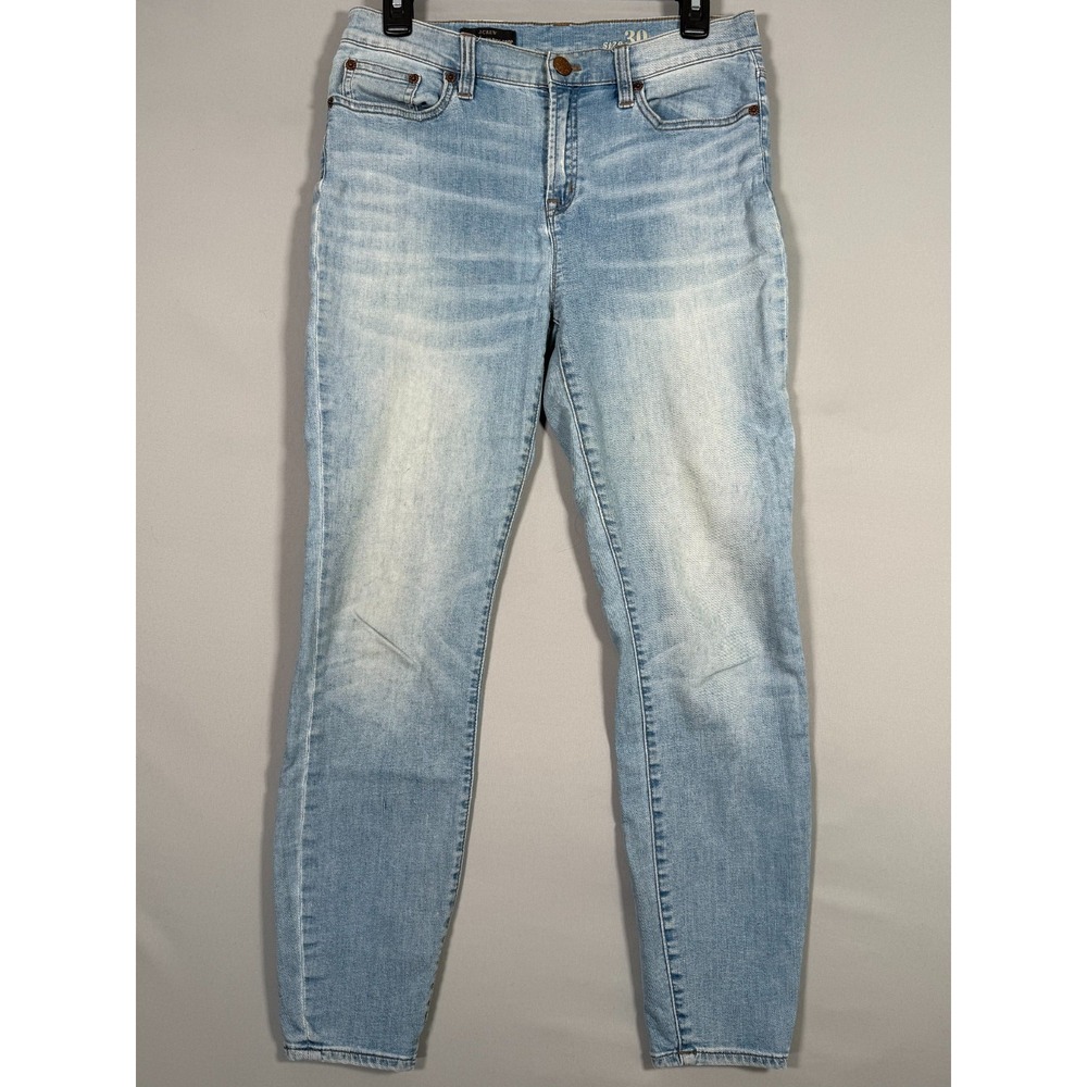 J. Crew Women's Lookout High Rise Crop Jeans Size 30x27.5" Light Blue Distressed